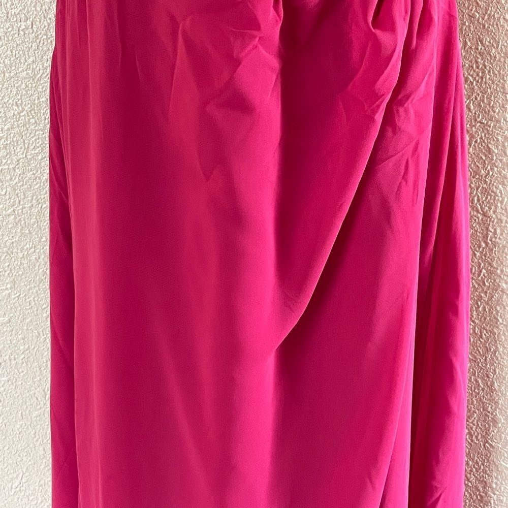 Morilee By Madeline Gardner Maxi Strappy Formal Dress Bridesmaid Berry Pink 12 - Picture 4 of 16